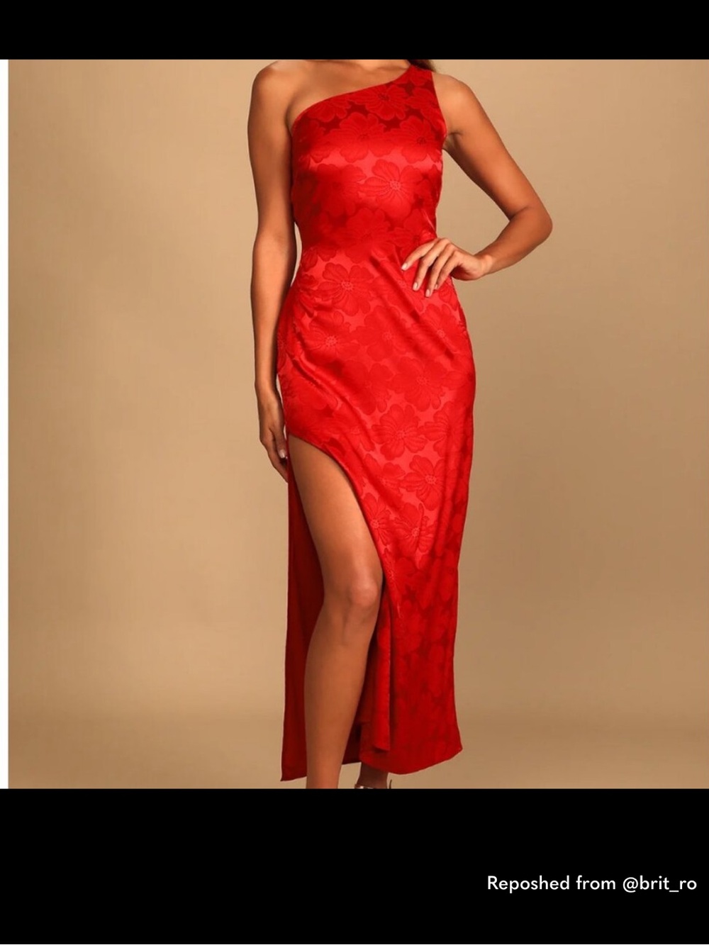 Lulu's Red One-Shoulder Maxi Dress